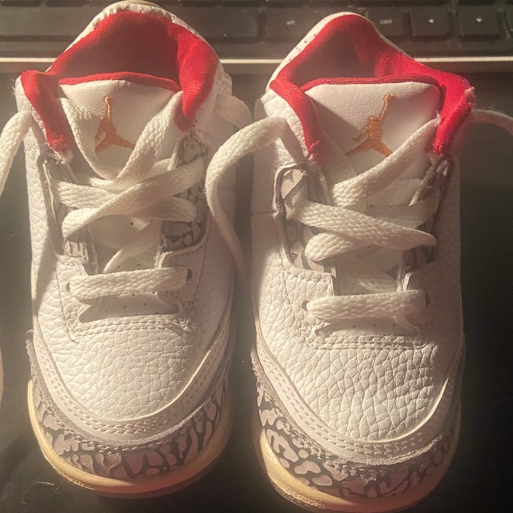 Jordan Baby/Toddler White and Red Sneakers